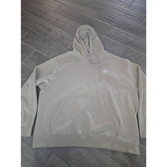 Mens Nike Sportswear Club Fleece Hoodie Pullover Sweatshirt Color‎ Bone Size XXL - Picture 1 of 9